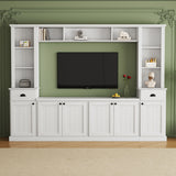 Minimalist Entertainment Wall Unit Set With Bridge For TVs Up To 75"