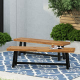 Cloud - Outdoor Bench With Acacia Wood Frame And Slat Panel Design