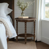 Philippe - Round End Table With Shelf - Brown