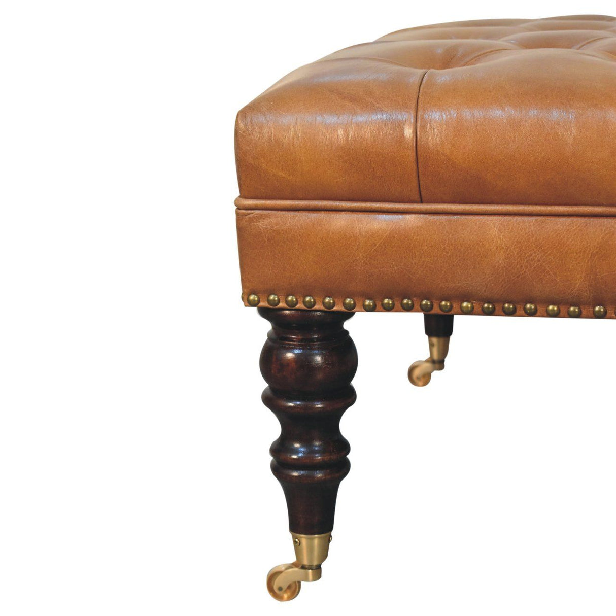 Buffalo - Leather Ottoman With Castor Legs