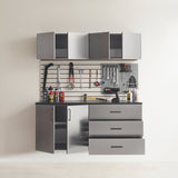 Astro Series - Garage Cabinet Set C With Soft Closing Drawers - Metallic Gray