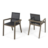 Belfast - Dining Chair With Acacia Wood Frame And Mesh Seating (Set of 2)