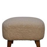 Boucle Square Footstool - Cream