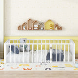 Metal Floor Bed Frame With Fence And Door