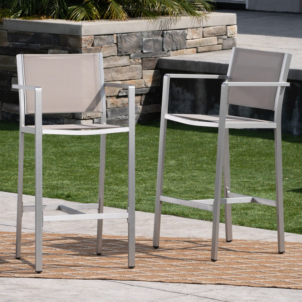 Outdoor Rust Proof Aluminum Barstools (Set of 2)