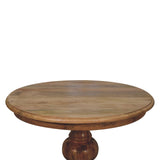 Round Turned Dining Table - Oak