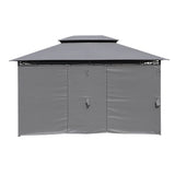 13 0 Ft Outdoor Patio Gazebo Canopy Tent With Ventilated Double Roof And Side Wall (Detachable Curtain Included On All Sides) Suitable For Lawn Garden Backyard And Deck - Gray