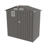 Compact Outdoor Storage Shed With Peaked Roof And Lockable Door - Gray