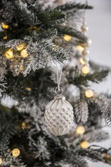 Christmas Ball Ornaments, Glass Decorative Hanging Ball Christmas Tree Ornaments, For Holiday Party Decorations (Set of 6) - White