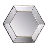 Hexagon Wall Mirror With Contemporary Glass Design, Home Decor Accent Mirror For Living Room, Entryway, Bedroom