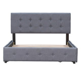Upholstered Platform Bed With Classic Headboard And Drawers, No Box Spring Needed