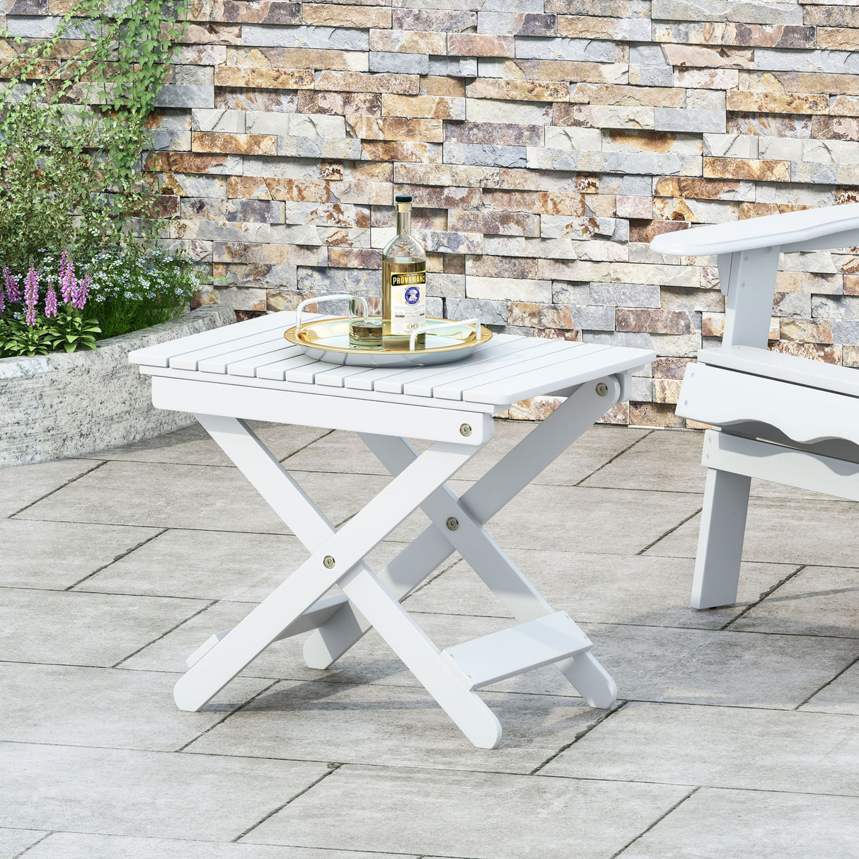 Outdoor Folding Wooden Side Table
