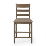 Farmhouse Upholstered Wood Counter Stools