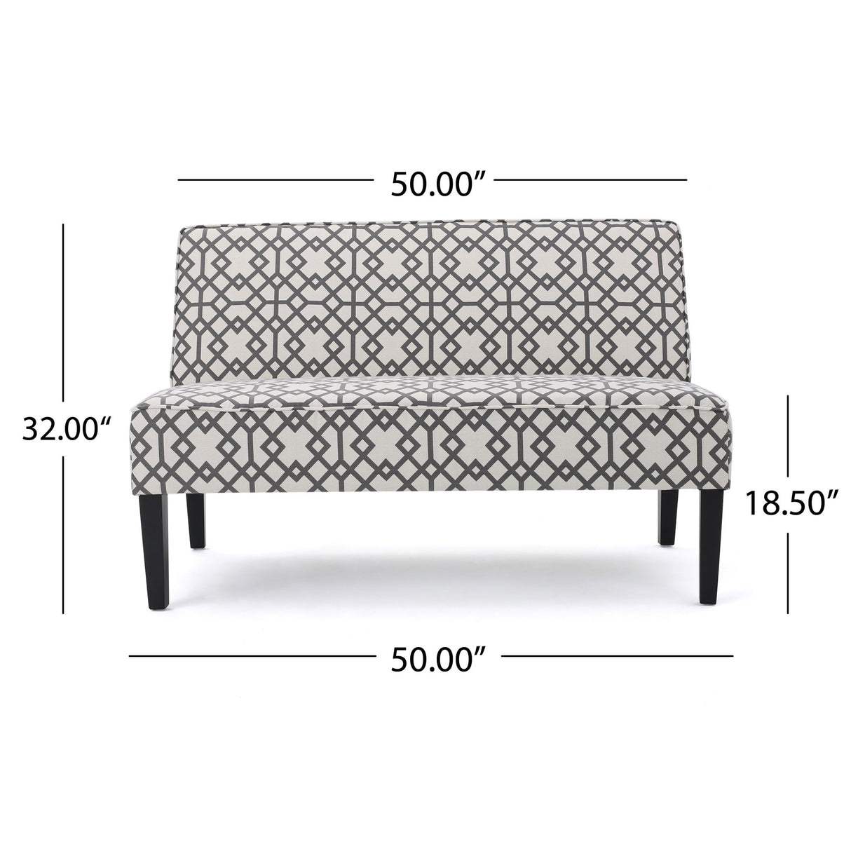 Contemporary Loveseat With Upholstered Fabric And Birch Wood Legs - Gray