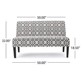Contemporary Loveseat With Upholstered Fabric And Birch Wood Legs - Gray