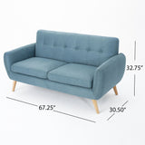 Modern Loveseat Sofa With Button Tufted Backrest