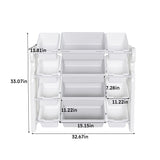 Multi Functional Kids Toy Storage Organizer Cabinet With Hdpe Shelf And 12 Bins - Gray White