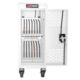 16 Bay Mobile School Charging Cart Station For Chromebook, Tablet And Laptop Computer With Power Strip Included