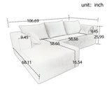 Modular Corner Sofa With Soft Linen Fabric