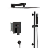 Wall Mounted Square Shower System With Adjustable Slide Bar, 12" Rainfall Shower Head - Oil-Rubbed Bronze