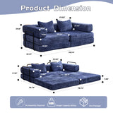 Convertible Floor Sofa Bed With Pillow Back Support Armrest