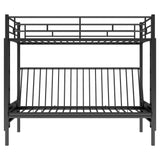 Twin Over Full Bunk Bed, Multi Function - Black