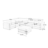 Contemporary Elegant White Chenille Sofa With Storage And Ottoman