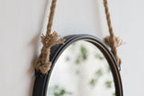 Handsome Cleveland Mirror With Rope Strap Contemporary Design Circle Mirror With Round Metal Frame For Wall Decor