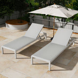 Outdoor Patio Chaise Lounge With 5 Reclining Positions