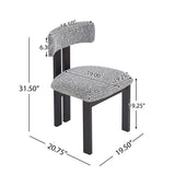 Modern Upholstered Armless Dining Chairs With Metal Legs