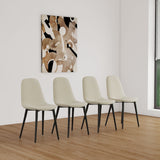 Modern Accent Dining Chairs Upholstered Seat, Metal Legs (Set of 4)
