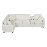 Contemporary L Shaped Convertible Sofa Bed With Pull Out Bed, Cup Holders, And Storage
