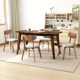 5 Piece Mid - Century Dining Set, Upholstered Dining Chairs