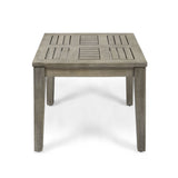 Dexterity - Outdoor Square Side Table With Wood Frame - Gray