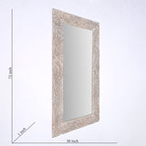 Handcarved Rectangle Mirror Accent With 3mm Glass - Antique White