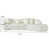 Elijah - Japandi Curvy Sectional Sofa - Beige
