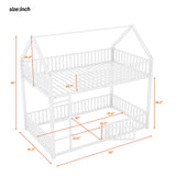Metal House Bunk Bed With Fence And Door