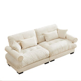 Modern Oversize Sofa With Cloud Like Comfort, Featuring Waist And Throw Pillows