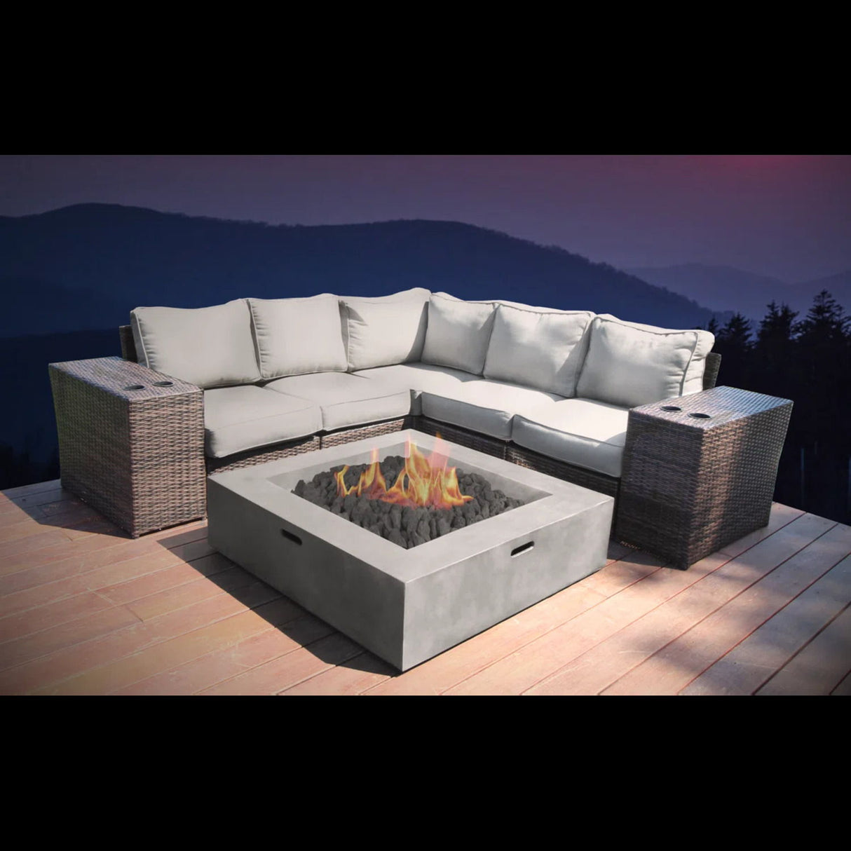Modern Rattan Wicker Seating Group With Cushions