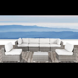 Seating Set With Cushions Handcrafted Wicker Design