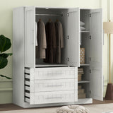 4 Door Wardrobe Armoire With 3 Drawers