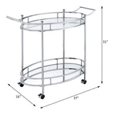 Jinx - Clear Glass Serving Cart - Silver