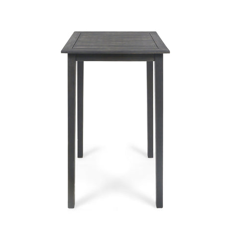 Outdoor Minimalist Acacia Wood Square Bar Table