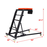Heavy Duty Foldable Rolling Engine Top Creeper With Padded Deck And Locking Casters - Black