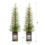 4Ft Pre Lit Artificial Christmas 2 Piece Set - Green