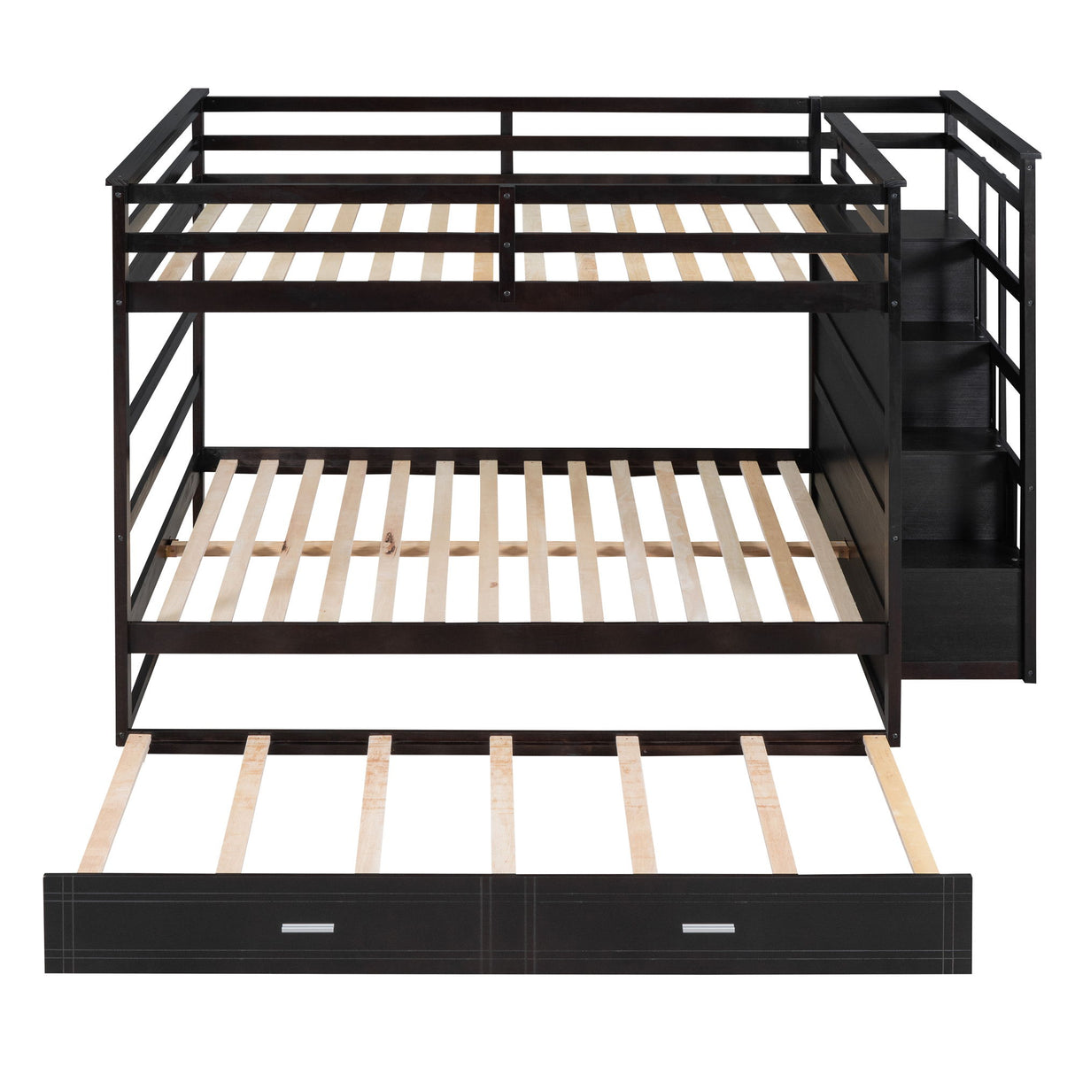 Bunk Bed With Twin Size Trundle And Staircase