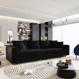 Plush Corduroy 4 Seat Sofa, Modern Comfy Upholstered Sofa Cloud Couch, Deep Seat Couches With Soft Pillows