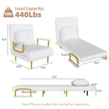 3 In 1 Convertible Folding Sofa Bed With Adjustable Backrest And Pillow