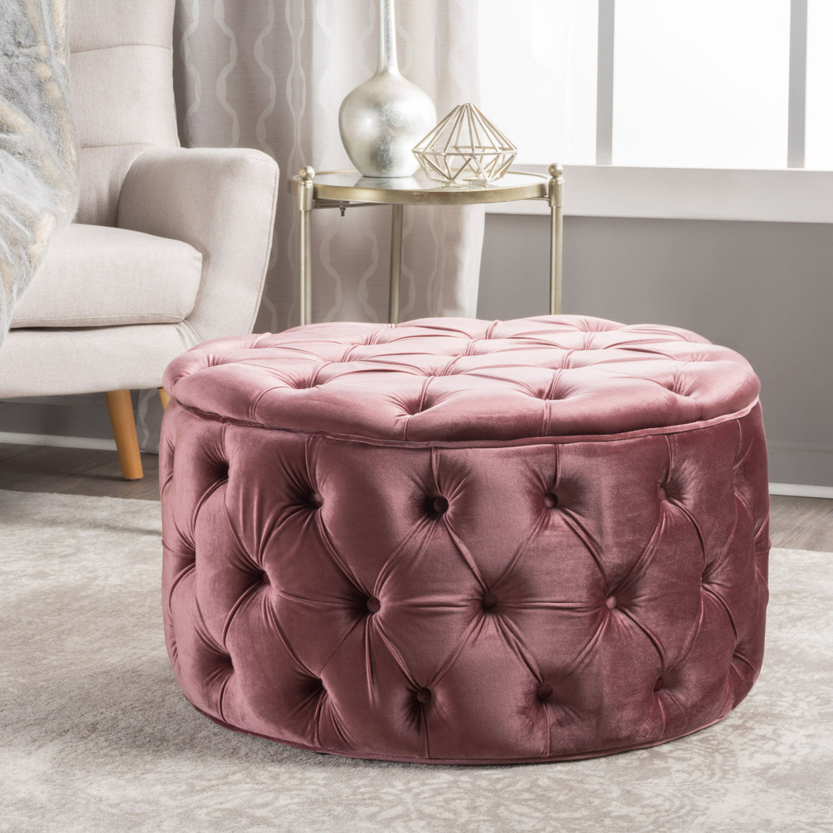 Modern Glam Ottoman Velvet