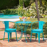 Lourdes - 3 Piece Metal Set - Teal